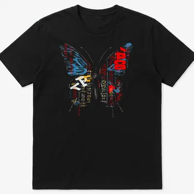 Anime-themed T-shirt with butterfly design and text about anime lifestyle