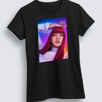 Comic book illustration of a glamorous red-haired woman in vibrant colors — printed on a women's shirt