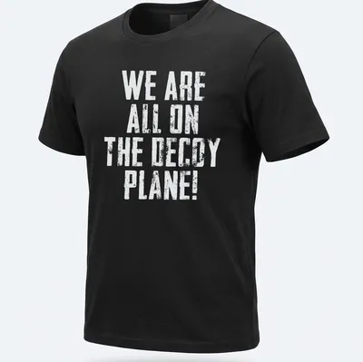 Vintage distressed shirt with the phrase We Are All On The Decoy Plane!