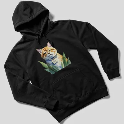 Watercolor design of an Exotic Shorthair cat with sweet expression and text reading Exotic Shorthair Sweet — printed on a unisex hoodie
