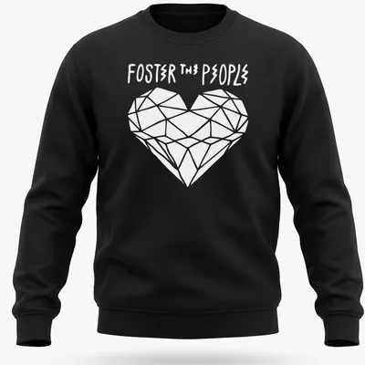 Artistic representation of 'Foster The People' text on a T-shirt. — printed on a unisex sweatshirt