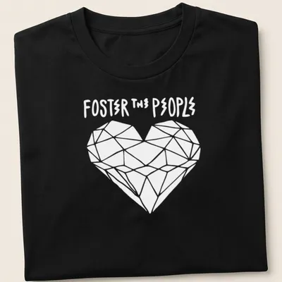 Artistic representation of 'Foster The People' text on a T-shirt.