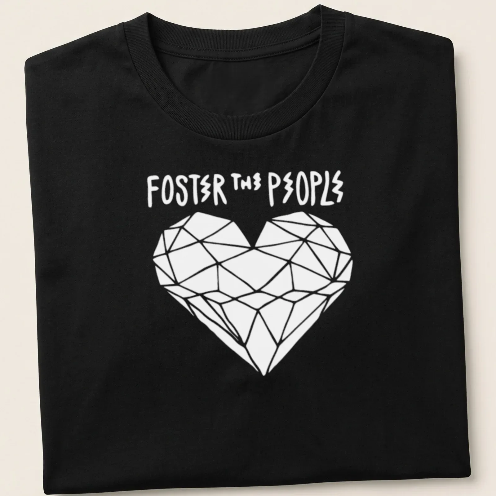 Artistic representation of 'Foster The People' text on a T-shirt. — printed on a unisex t-shirt