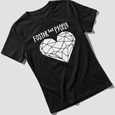 Artistic representation of 'Foster The People' text on a T-shirt. — printed on a women's shirt