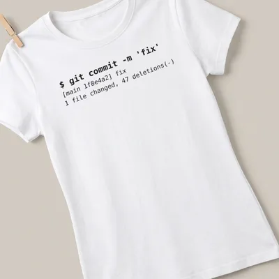 Minimalist t-shirt with developer terminal text in black on white. — printed on a women's shirt