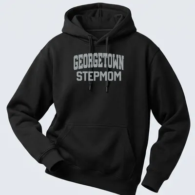 Bold Georgetown Stepmom T-shirt featuring collegiate lettering — printed on a unisex hoodie