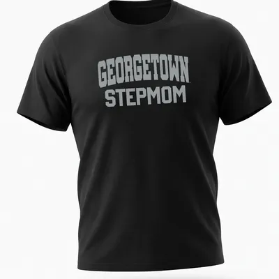 Bold Georgetown Stepmom T-shirt featuring collegiate lettering