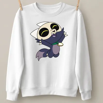 Cartoon style t-shirt featuring a happy jumping character with colorful accents — printed on a unisex sweatshirt