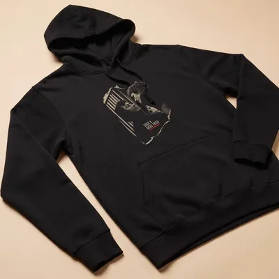 Sketch art of two people in rivalry with the text 'SUCH A GOOD TRICK' — printed on a unisex hoodie