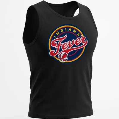 Retro Indiana Fever basketball logo t-shirt in navy, red, and yellow. — printed on a tank top
