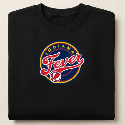 Retro Indiana Fever basketball logo t-shirt in navy, red, and yellow. — printed on a unisex sweatshirt