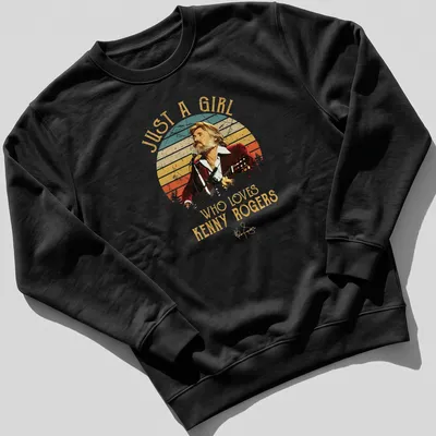 Retro vintage t-shirt featuring Kenny Rogers with colorful nostalgic text — printed on a unisex sweatshirt