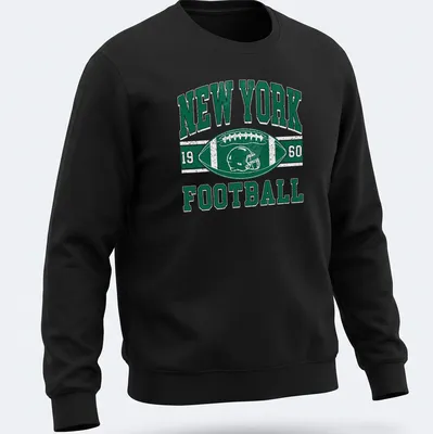 Retro distressed New York Football tee with a helmet and ball design — printed on a unisex sweatshirt