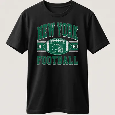 Retro distressed New York Football tee with a helmet and ball design — printed on a unisex t-shirt