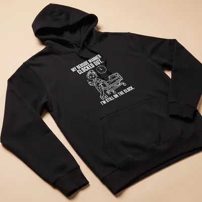 Cartoon style t-shirt featuring humorous nurse-themed text about being on duty. — printed on a unisex hoodie