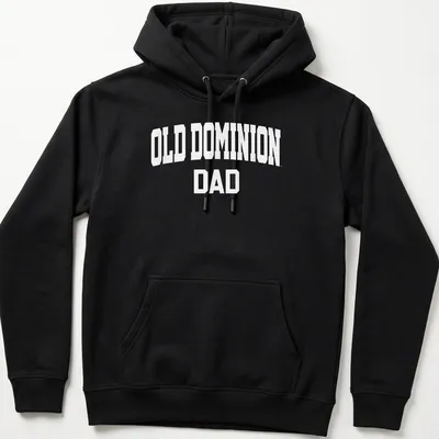 Bold collegiate Old Dominion Dad t-shirt with white lettering — printed on a unisex hoodie