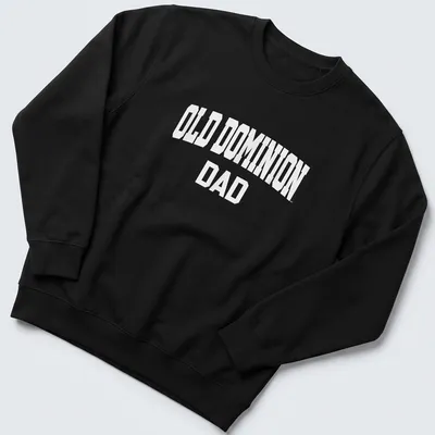 Bold collegiate Old Dominion Dad t-shirt with white lettering — printed on a unisex sweatshirt