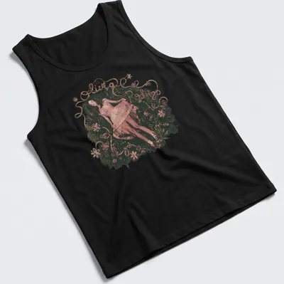 Vintage floral design featuring Olivia Rodrigo's name in an elegant font — printed on a tank top
