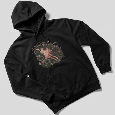 Vintage floral design featuring Olivia Rodrigo's name in an elegant font — printed on a unisex hoodie