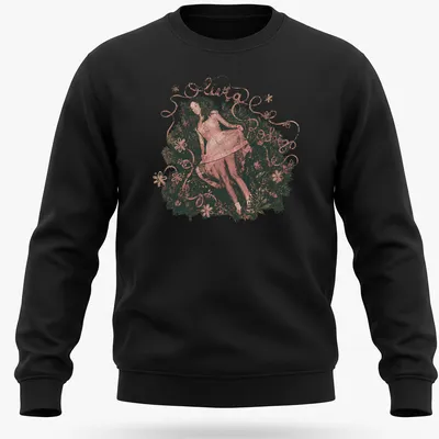 Vintage floral design featuring Olivia Rodrigo's name in an elegant font — printed on a unisex sweatshirt