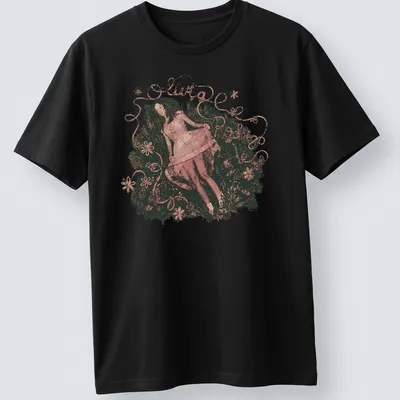 Vintage floral design featuring Olivia Rodrigo's name in an elegant font — printed on a unisex t-shirt