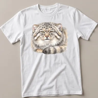Watercolor print of a relaxed Pallas cat with 'Unbothered' text above.