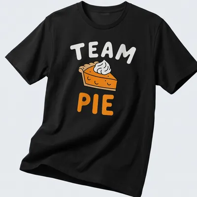 Kawaii Pumpkin Pie T-shirt with cute illustration and Team Pie text