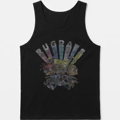 Cartoon-style Rugrats characters with smiling Angelica and bright colors — printed on a tank top