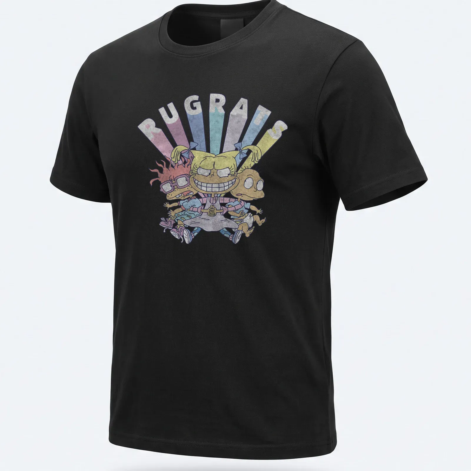 Cartoon-style Rugrats characters with smiling Angelica and bright colors — printed on a unisex t-shirt