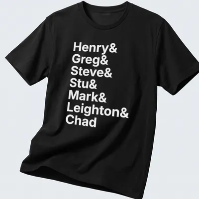 Simple text design featuring the names of boys in white.