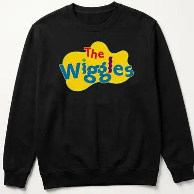 Colorful T-shirt featuring The Wiggles characters in playful style — printed on a unisex sweatshirt