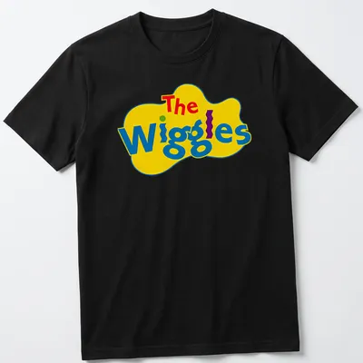 Colorful T-shirt featuring The Wiggles characters in playful style