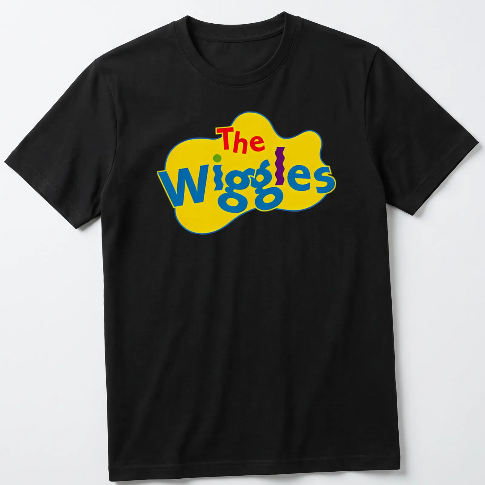 Colorful T-shirt featuring The Wiggles characters in playful style — printed on a unisex t-shirt