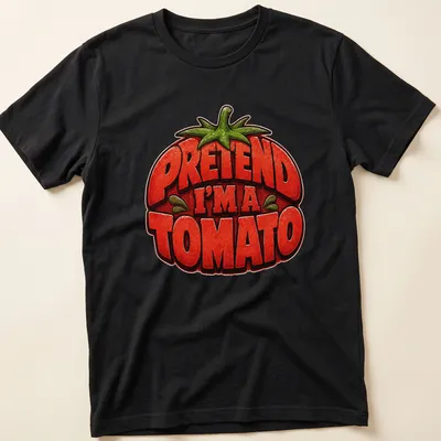 Colorful Halloween t-shirt with a tomato graphic and humorous text