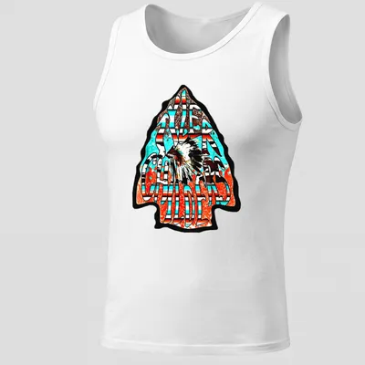 Vintage T-shirt featuring Tyler Childers name and an arrowhead design with feathers — printed on a tank top