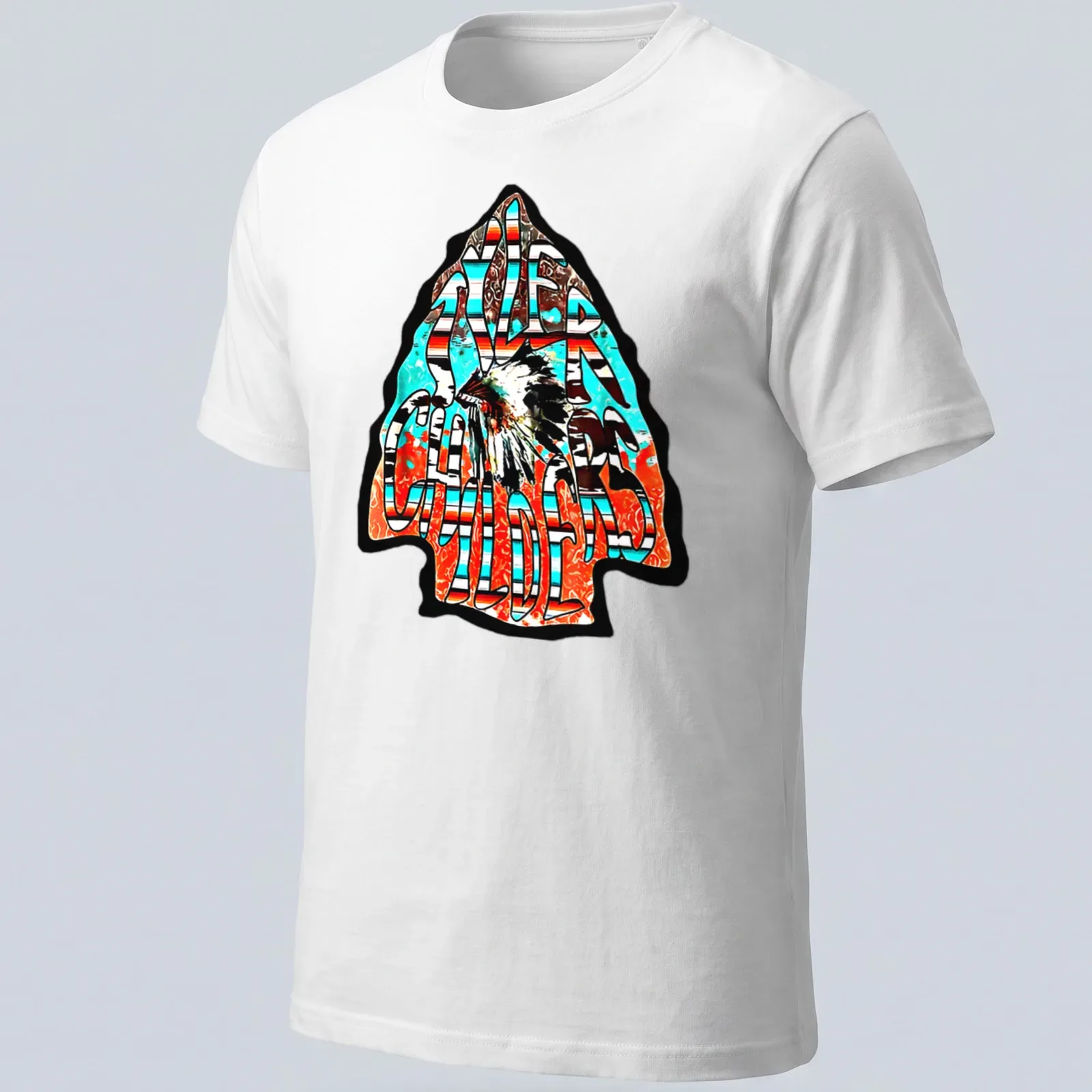 Vintage T-shirt featuring Tyler Childers name and an arrowhead design with feathers — printed on a unisex t-shirt