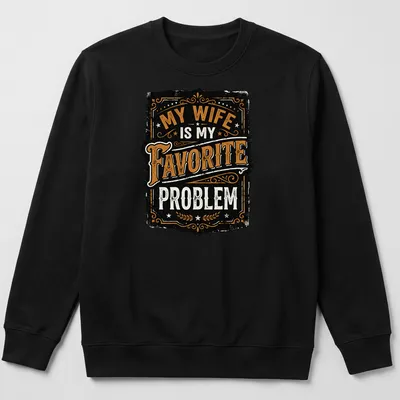 Vintage distressed t-shirt featuring humorous text about marriage in black, orange, and white. — printed on a unisex sweatshirt