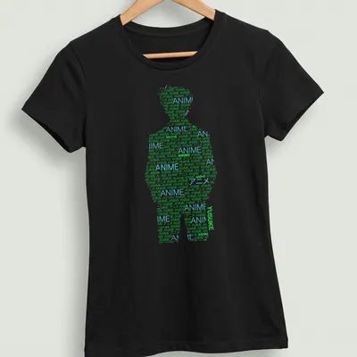 Anime-inspired design featuring a dynamic character illustration — printed on a women's shirt